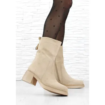 Dámské kozačky DnesObouvam.cz Polokozačky na hrubém podpatku HBL-59BE Velikost: 38