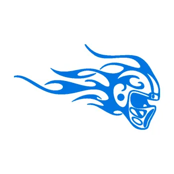 Polep vozidla SAMOLEPKA Helma s plameny pravá (11 - modrá oceán) NA AUTO, NÁLEPKA, FÓLIE, POLEP, TUNING, VLASTNÍ TEXT, TISK, AUTOSAMOLEPKY.cz, POLEPY, OBRÁZEK, LOGO, SAMOLEPKY