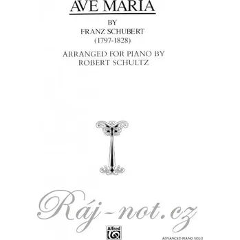 Ave Maria noty pro klavír od Franz Schubert - sólo klavír