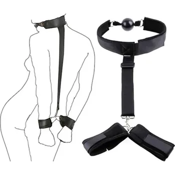 Nylonový popruh s roubíkem pro poutání rukou za zády