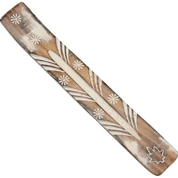 Čajovna Stojánek na vonné tyčinky - lyže patina List bílá