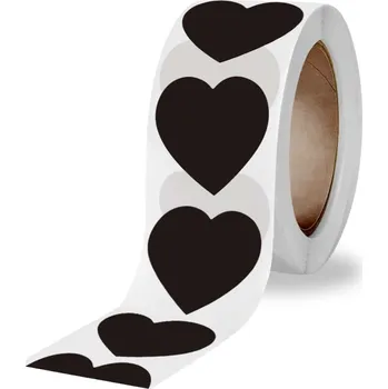 samolepka 500 ks samolepek - černá srdíčka