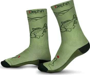Rybářské oblečení Delphin Carp ponožky zelené 41-46