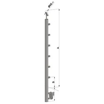 Zábradlí Zábradlí na schody - sloupek s bočním kotvení, 6 prutů vnitřních, EB1-BHZ6-2