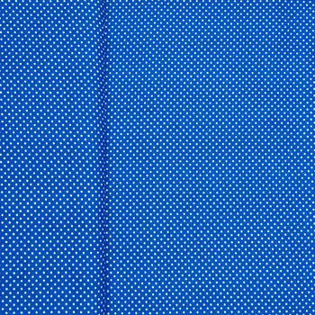 Tegatex Bavlněná látka metráž - bílé puntíky na modrém podkladu