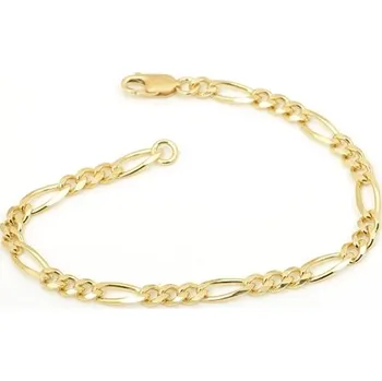 Náramek Pánský stříbrný pozlacený náramek figaro 22 cm STNA0581F + dárek zdarma