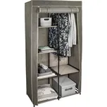 HomeLife Textilní šatní skříň s policemi hnědá