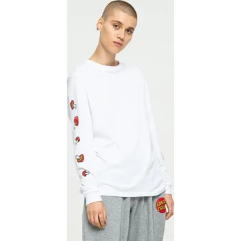 SANTA CRUZ triko - Mushroom Monarch Dot L/S Tee White (WHITE) velikost: 10