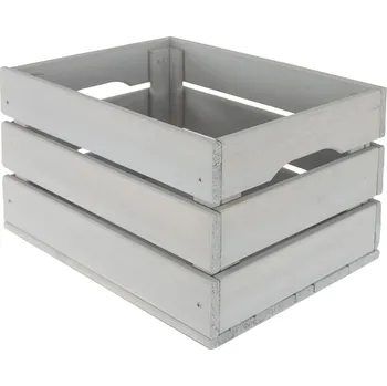 Úložný box Dřevěná bedýnka SD-3-40x30, Šedá