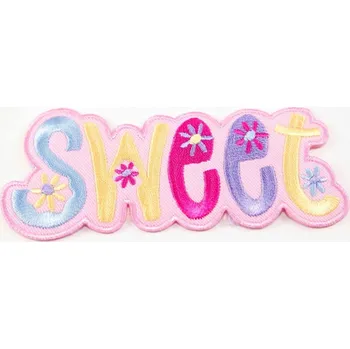 Nažehlovací záplata - SWEET - rozměr 5 cm x 10,5 cm - růžová