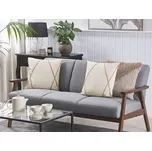 Sada 2 rozptylových polštářů béžová 45 x 45 cm juta geometrický vzor dekorativní polštáře odnímatelné potahy zapínání na zip moderní boho styl Beliani