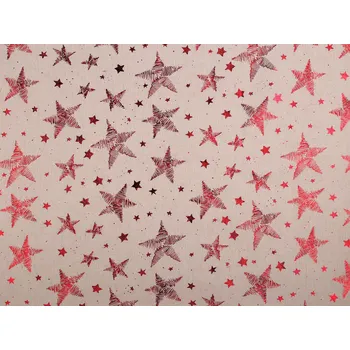 Bavlněná látka / imitace lnu hvězdy