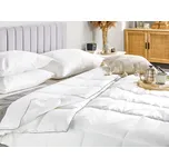 Deka bílá bavlna 240 x 220 cm dvojitá deka jednobarevná teplá po celý rok ložnice Beliani