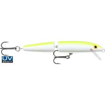 Umělá nástraha Rapala Wobler Jointed Floating Silver Fluorescent Chartreuse UV 11cm 9g