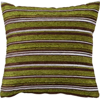 Polštář SCANquilt povlak SOFA proužky zelenohnědá 45 x 45 cm