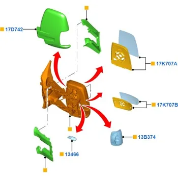 Oprava karosérie Zpětné zrcátko levostranné Ford Transit