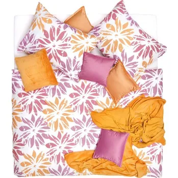 Povlečení SCANquilt povlečení KLASIK sahara bílorůžovožlutá 140 x 200/70 x 90 cm