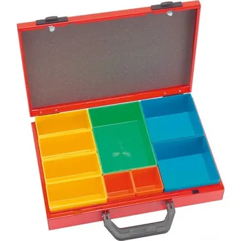 kovový kufřík, 9 boxů
