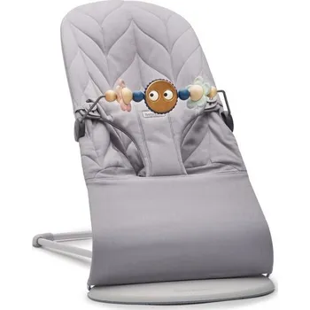 BABYBJÖRN Lehátko Babybjorn Bouncer Bliss Light Grey cotton petal, světlá konstrukce+ hračka Googly Eyes Pastel