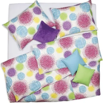 Povlečení SCANquilt povlečení KLASIK DESIGN bubbles růžovožlutozelená 140 x 200/70 x 90 cm