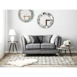 pohovka 2místná šedá sametová , stříbrné polštáře, styl glamour Beliani