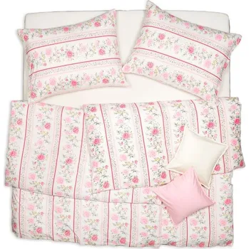 Povlečení SCANquilt povlečení VELVET bordura růžová 140 x 220/70 x 90 cm