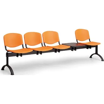 Lavice plastová - oranžová 4M se stolkem LC/9730/KP