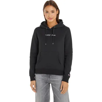 Dámská mikina TOMMY HILFIGER DÁMSKÁ MIKINA TJW REG SERIF LINEAR HOODIE ČERNÁ DW0DW14362 BDS Velikost: S