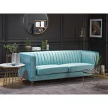 Pohovka světle modrá sametové čalounění 3místná nízké prošívané opěradlo ozdobné nohy glamour styl obývací pokoj Beliani