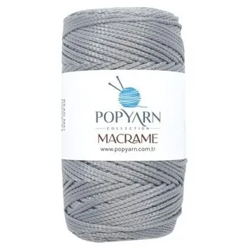 Příze POPYARN Příze Macrame B044 - šedá, 100g 140m