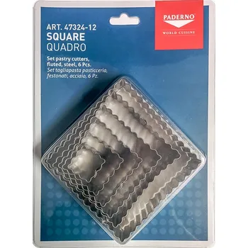 Vykrajovátko Vykrajovátka sada 6ks (čtverec vroubkovaný) tvar: 2-8,5cm, v.3cm