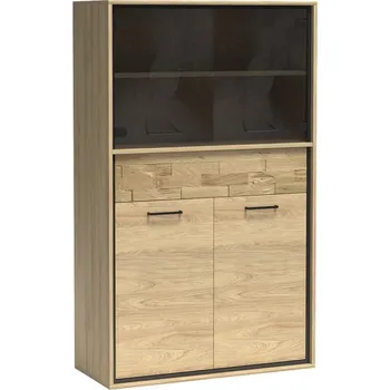 Komoda Vitrína nízká 4D1S PILETAS M-5 dub hickory