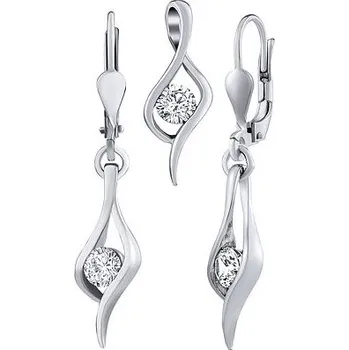 Souprava šperků Stříbrný set šperků Brixie náušnice a přívěsek s Brilliance Zirconia SILVEGOB80236KLSW