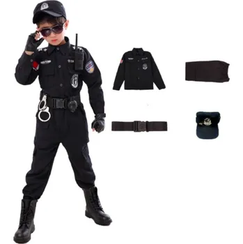 Karnevalový kostým Dětský kostým policista, SWAT Varianta: Varianta 2: košile, kalhoty, opasek, kšiltovka, Velikost: 160