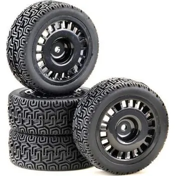 RC náhradní díl Absima Sportovní pneumatiky Rally Winded Design 1:10 včetně disků, sada 4ks, černé