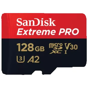 Ukládání dat SanDisk Extreme PRO microSDXC 128GB / A2 C10 V30 UHS-I U3 / 200MB/s & 90MB/s / SD Adaptér + 2 years RescuePRO