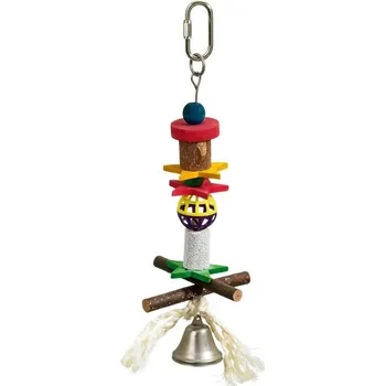 Hračka pro ptáka Karlie Hračka pro ptáky z přírodních materiálů se zvonečkem 32cm