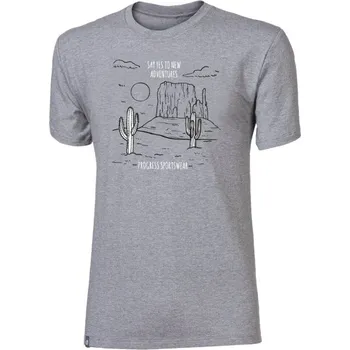 Pánské tričko Triko krátké pánské Progress BARBAR CACTUS, šedý melír Velikost: 3XL