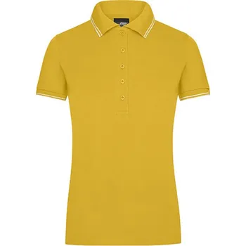 Dámská móda James&amp;Nicholson Dámská polokošile JN985 Sun Yellow-White M