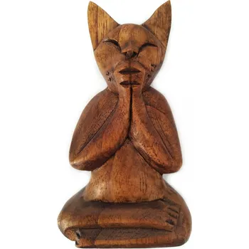 Kočka soška meditace 3 / Dřevo