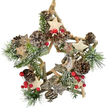 Vánoční dekorace Hvězda s bezinkami 33 cm