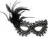 Karnevalová maska Widmann Škraboška s peřím zdobená černá