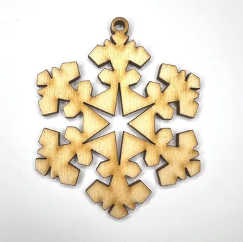 Výtvarná sada Dřevěný výřez Vločka 5, vyřezaný vzor, 70 mm