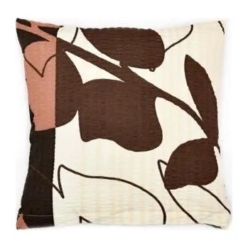 Povlečení Polštářek k povlečení krep 40x40 cm hnědé listy