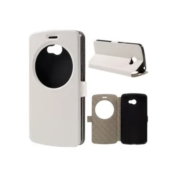 Pouzdro na mobilní telefon Knížka s otvorem LG K5 - bílá