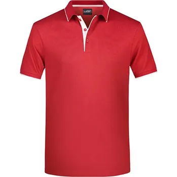 Pánské tričko James&Nicholson Pánská polokošile JN728 Red-White S