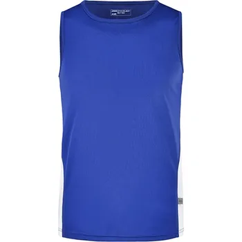 Pánské tílko James&Nicholson Pánský běžecký top JN305 Royal-White XXL