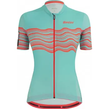 cyklistický dres SANTINI Cyklistický dres s krátkým rukávem - TONO PROFILO LADY - oranžová/modrá