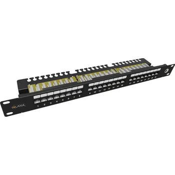 Serverovna Solarix Patch panel 24 x RJ45 CAT6 UTP s vyvazovací lištou 1U SX24L-6-UTP-BK-N 24000050