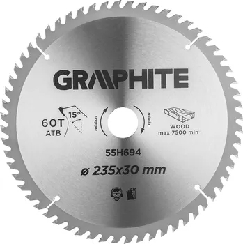 Pilový kotouč Graphite Pilové kotouče s HM hroty 235 x 30 mm, 60 zubů